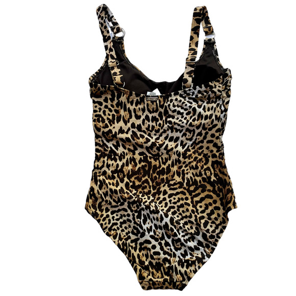 Calvin Klein One Piece Swimsuit Leopard Print Size 4 NEW - Picture 6 of 8